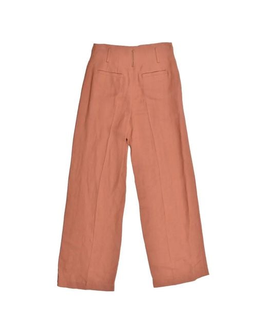 Brunello Cucinelli Pink Pleated Wide-Leg Trousers
