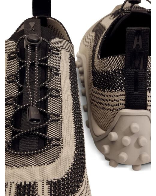 AMI Brown Knit Mirage Sneakers