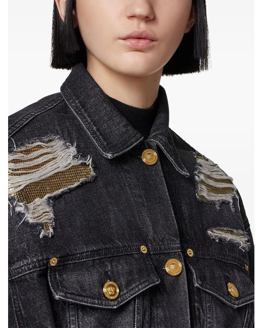 Versace Gerafeld Denim Jack in het Blue