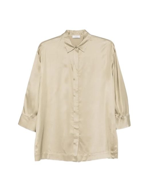 Peserico Natural Buttoned-Cuff Top