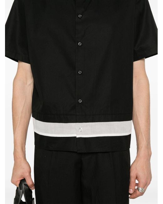 Camicia con design a strati di Neil Barrett in Black da Uomo