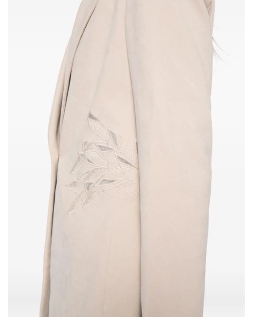 Saiid Kobeisy Natural Embroidered Tailored Blazer