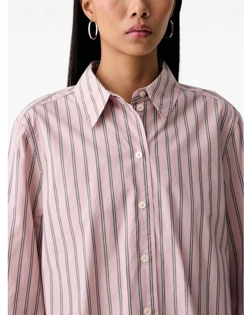 Marc O' Polo Pink Vertical-Stripe Shirt