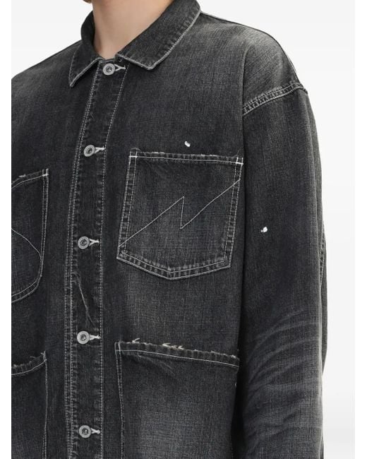 Neighborhood Gray Multi-Pocket Denim Jacket for men