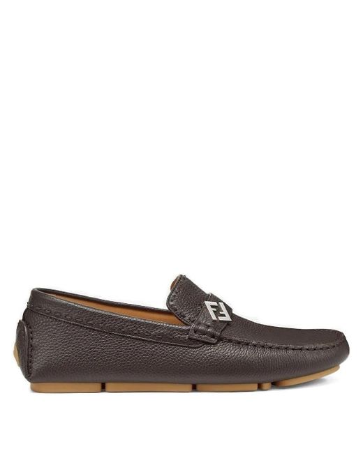 Mocassini Con Dettaglio Ff di Fendi in Brown da Uomo