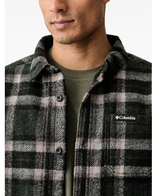 Columbia Black Check-Pattern Patch-Pocket Jacket for men