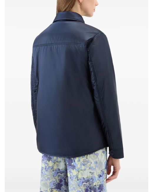 Woolrich Blue Pertex Padded Overshirt Jacket
