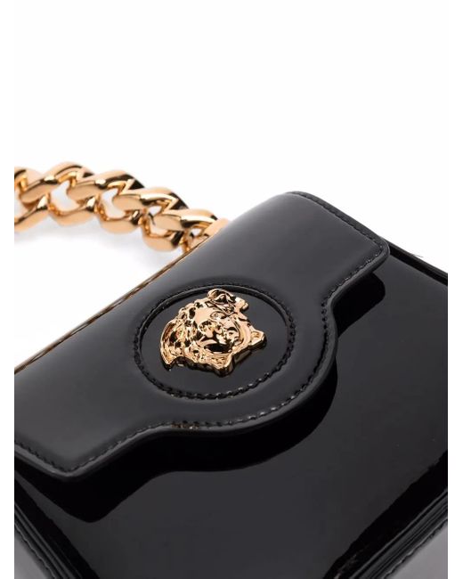 Versace Black Calf Leather Mini Medusa Handbag For , Ss24