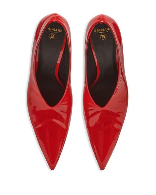 Zapatos Clara con tacón de 95 mm Balmain de color Red