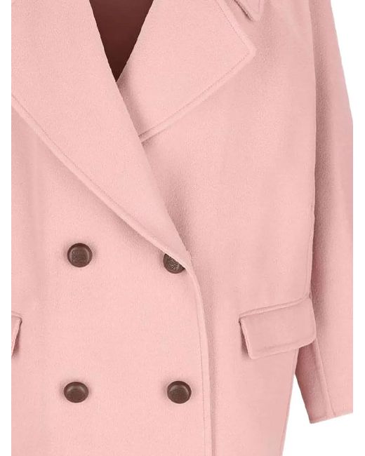 Loewe Pink Double-Breasted Pocket Coat