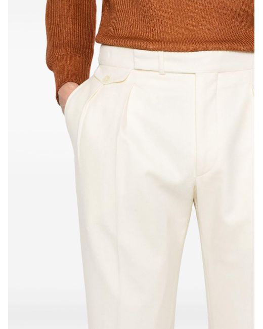 Pantalon en laine à coupe fuselée Tagliatore pour homme en coloris White