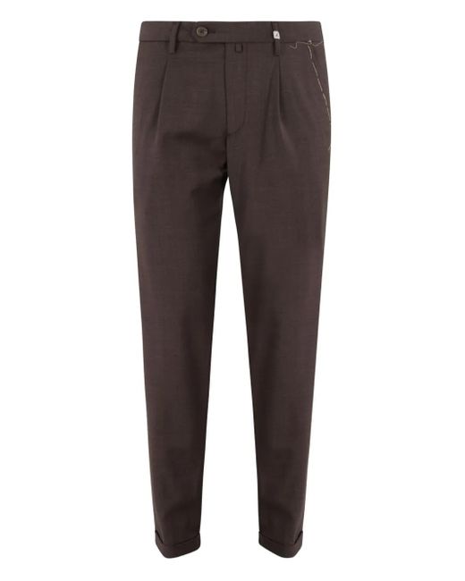 Myths Gray Pleated-Front Trousers for men