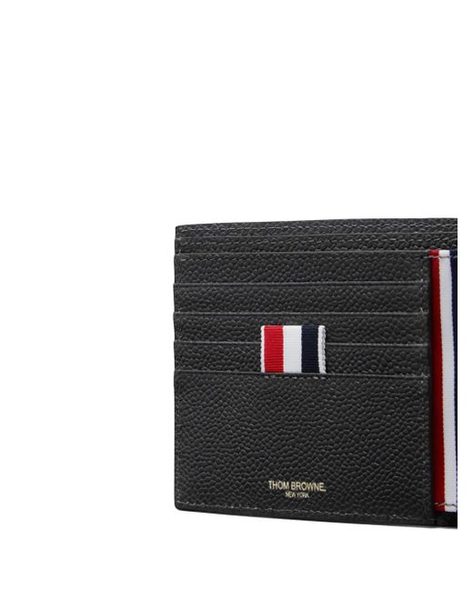 Thom Browne Black Portefeuille En Cuir Grainé for men