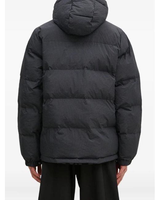 WOOD WOOD Gray Check-Pattern Hooded Jacket for men