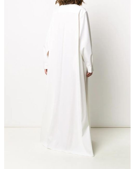 Maison Rabih Kayrouz White Chest Pocket Shirt Dress
