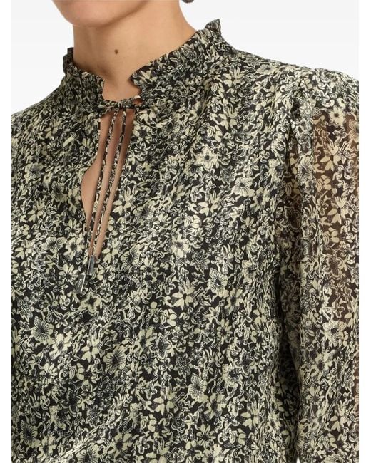 Boss Green Ruffled Floral Blouse
