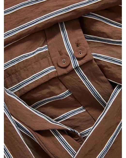 Veronica Beard Brown Carraway Stripe-Print Trousers