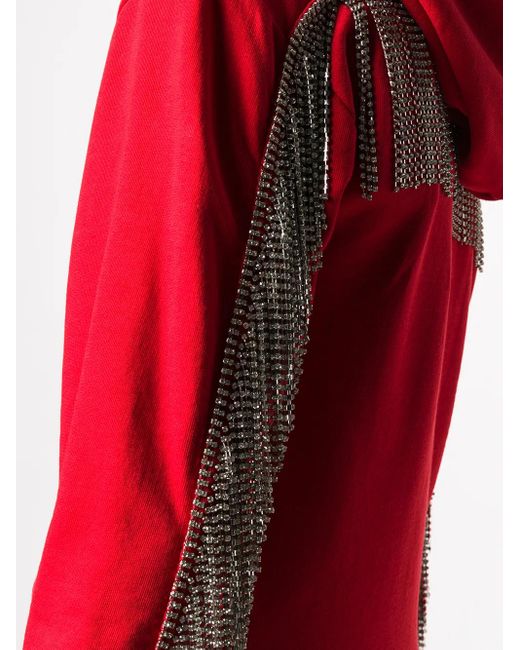Philipp Plein Red Zip-up Logo Print Hoodie