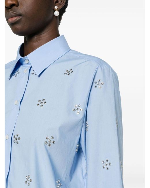 MSGM Cropped Blouse in het Blue