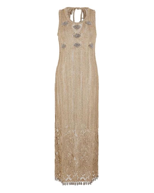 Rabanne Natural Crochet Midi Dress