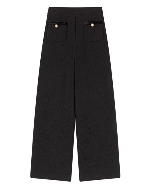 Maje Black Buttoned-Pocket Trousers
