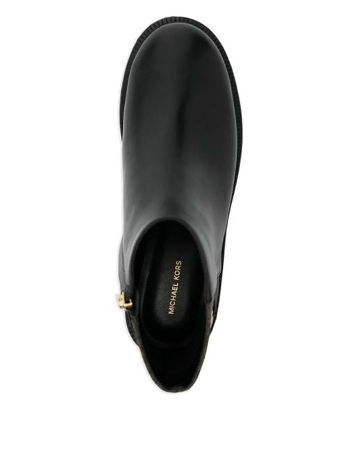 Michael Kors Black Buckle Logo Ankle Boots
