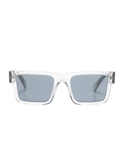 Prada Blue Grey Rectangle-frame Sunglasses - Men's - Acetate for men