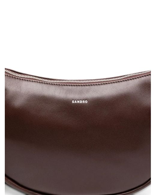メンズ Sandro ショルダーストラップ レザーバッグ Brown