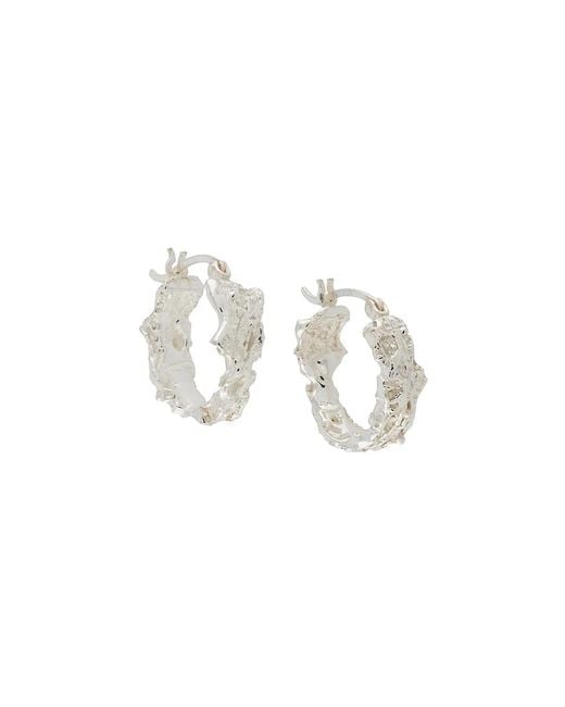 Loveness Lee White Small Rebutia Hoop Earrings