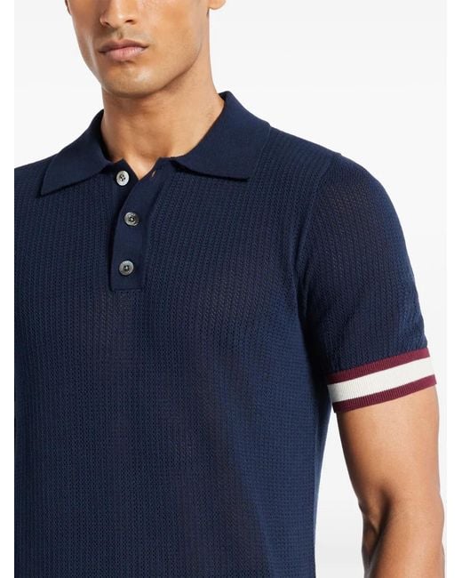 CHE Blue Stripe-Detailing Polo Shirt for men