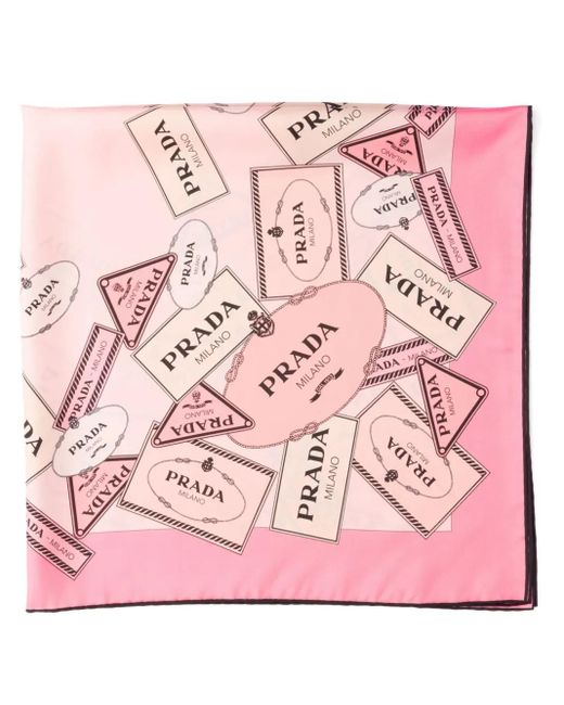 Sciarpa Con Stampa di Prada in Pink