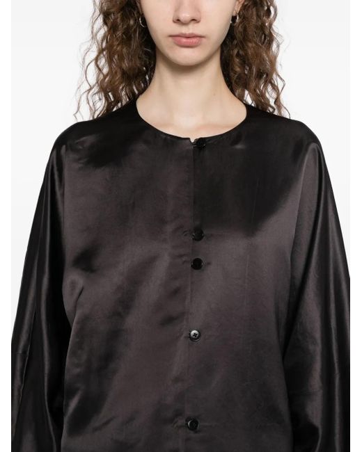 YEAREAST Black Crew-Neck Blouse