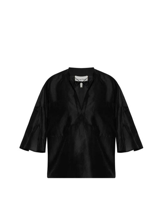 Munthe Black Flared-Sleeve Blouse