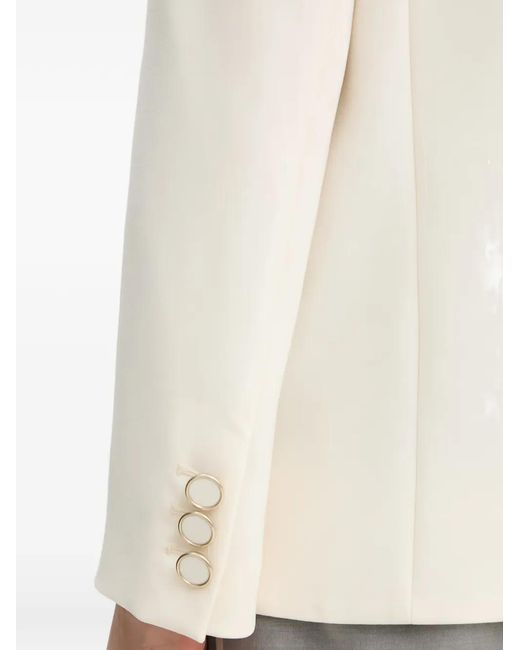 SIMONA CORSELLINI White Cady Organza-Detail Blazer