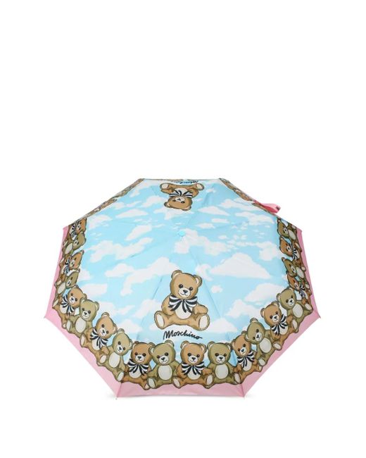 Moschino Blue Teddy Bear-Print Umbrella