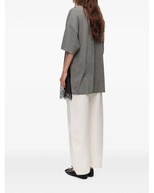 Bimba Y Lola Black Melange Fluid Layer T-Shirt Top