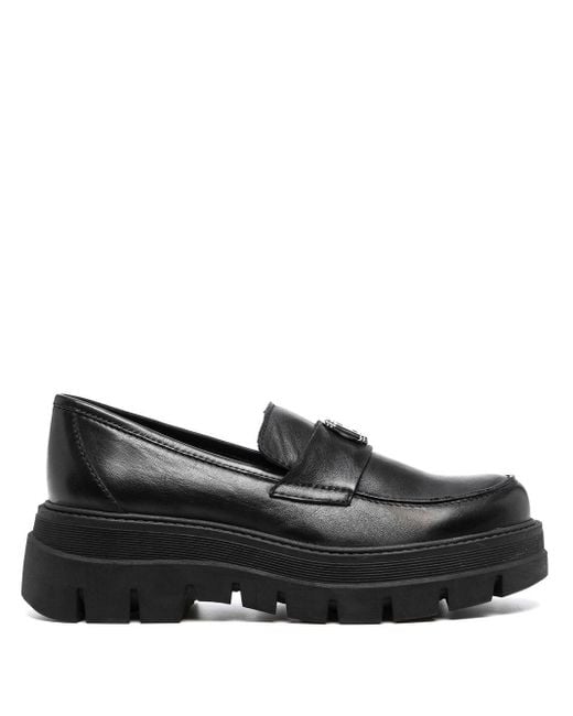 Carvela Kurt Geiger Leather Triple C Chunky Sole Loafers in Black - Lyst