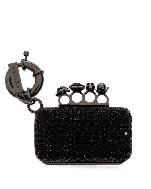McQueen Black Knuckle Clutch Charm Bag Charm
