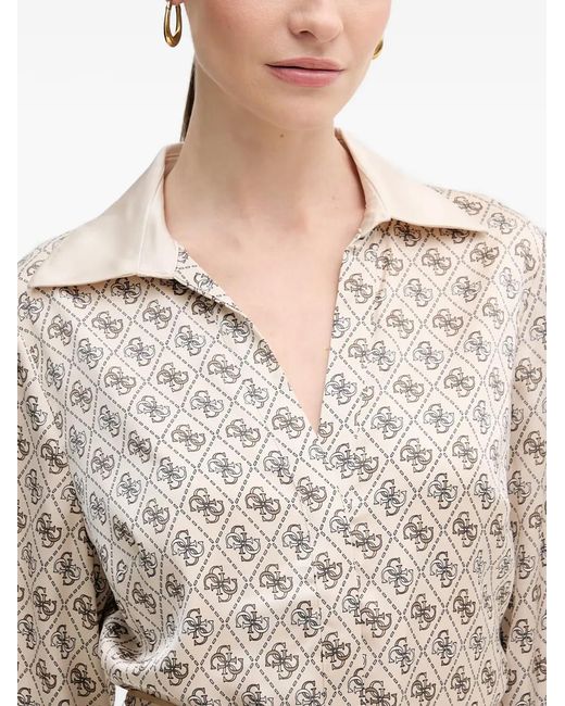 Guess Natural Patterned Belted Mini Dress