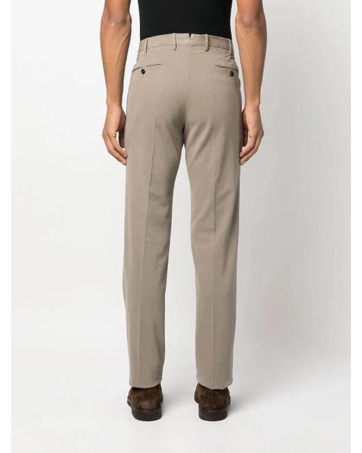PT Torino Gray Mid-Rise Slim-Cut Chinos for men