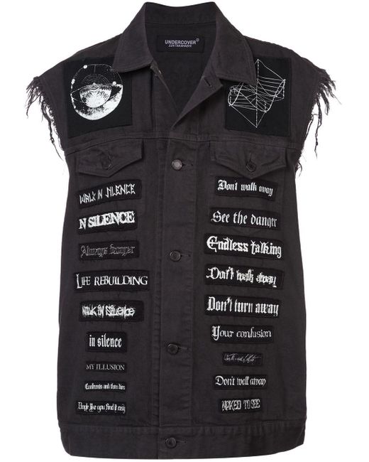 Undercover Gray Patch Applique Sleeveless Jacket for men