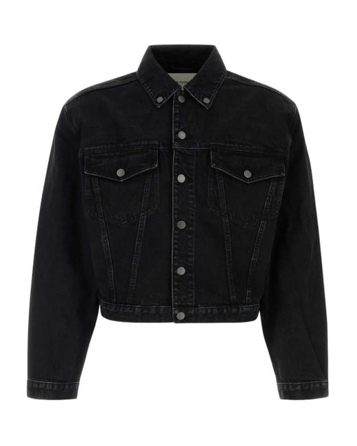 Entire studios Black Cropped-Jacke Aus Denim