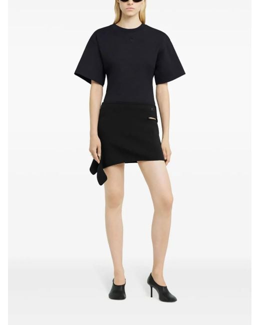 Courreges Black Loop-Knit Mini Skirt