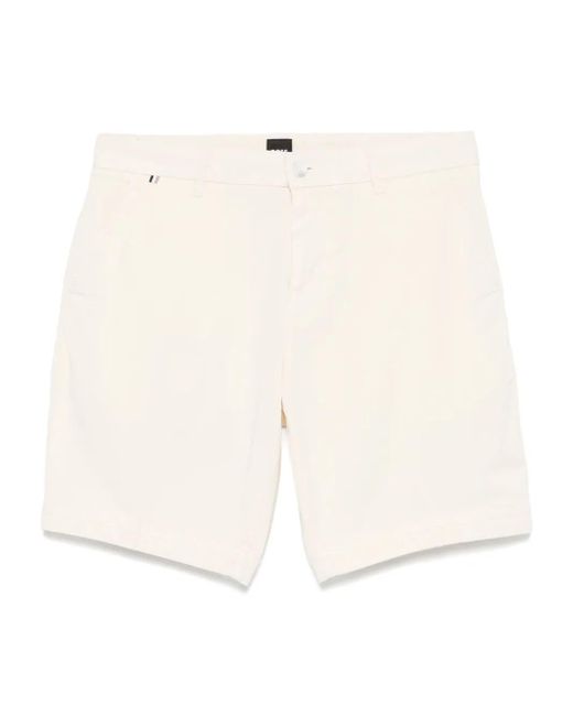 メンズ Boss ギャバジン チノショーツ White