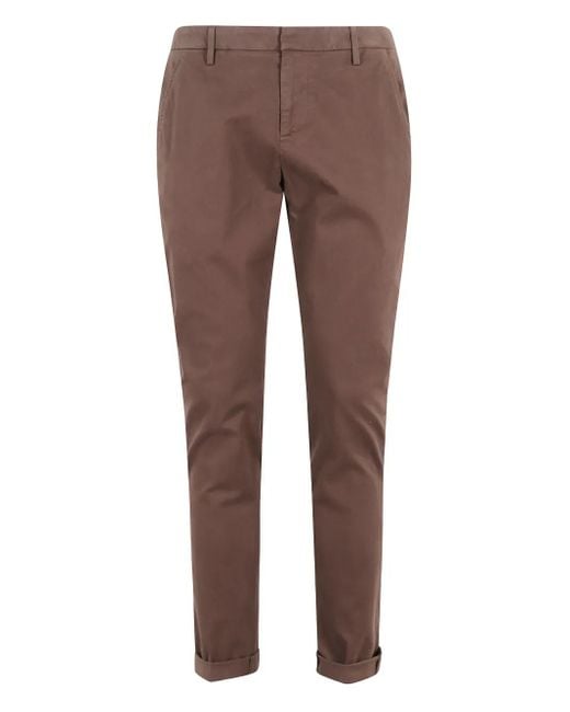 Pantalones chinos con bajo ajustado Dondup de hombre de color Brown