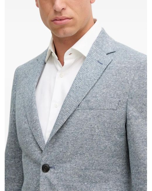 Hackett Gray Notched-Lapels Blazer for men