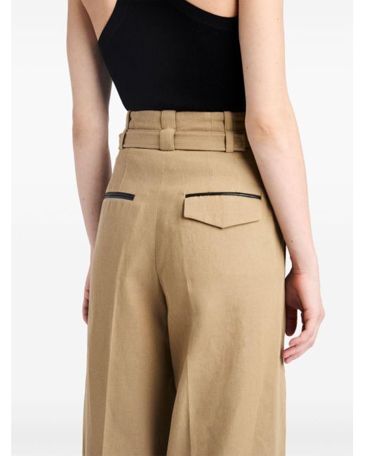 Proenza Schouler Natural Nautral Dana Wide-leg Trousers - Women's - Cotton/linen/flax