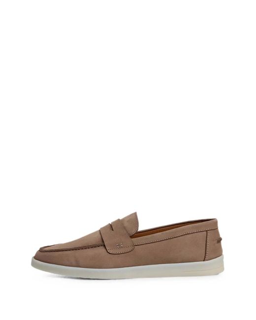 Hackett White Nubuck Saddle Sneakers for men