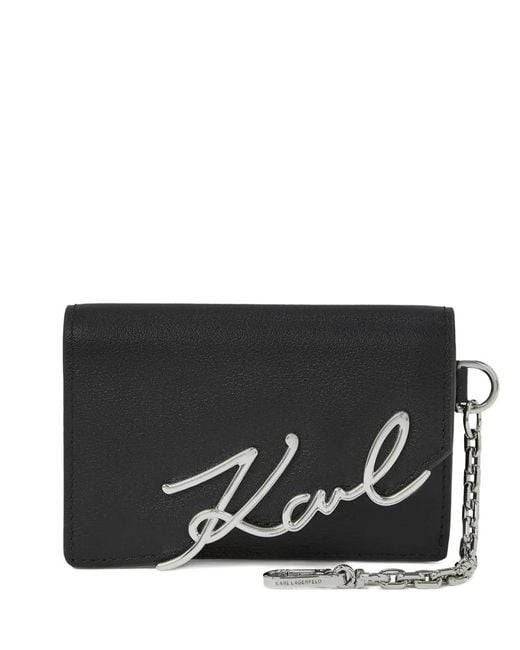 Karl Lagerfeld Black K/Signature Chain Wallet
