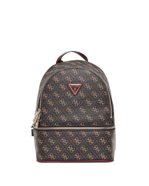 Guess Gray Monogram Zip Backpack
